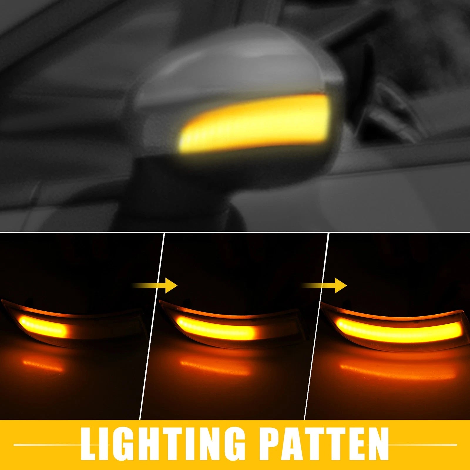 Set of 2 Mirror Turn Signal Lights for Ford (8A61-13B381-AF)