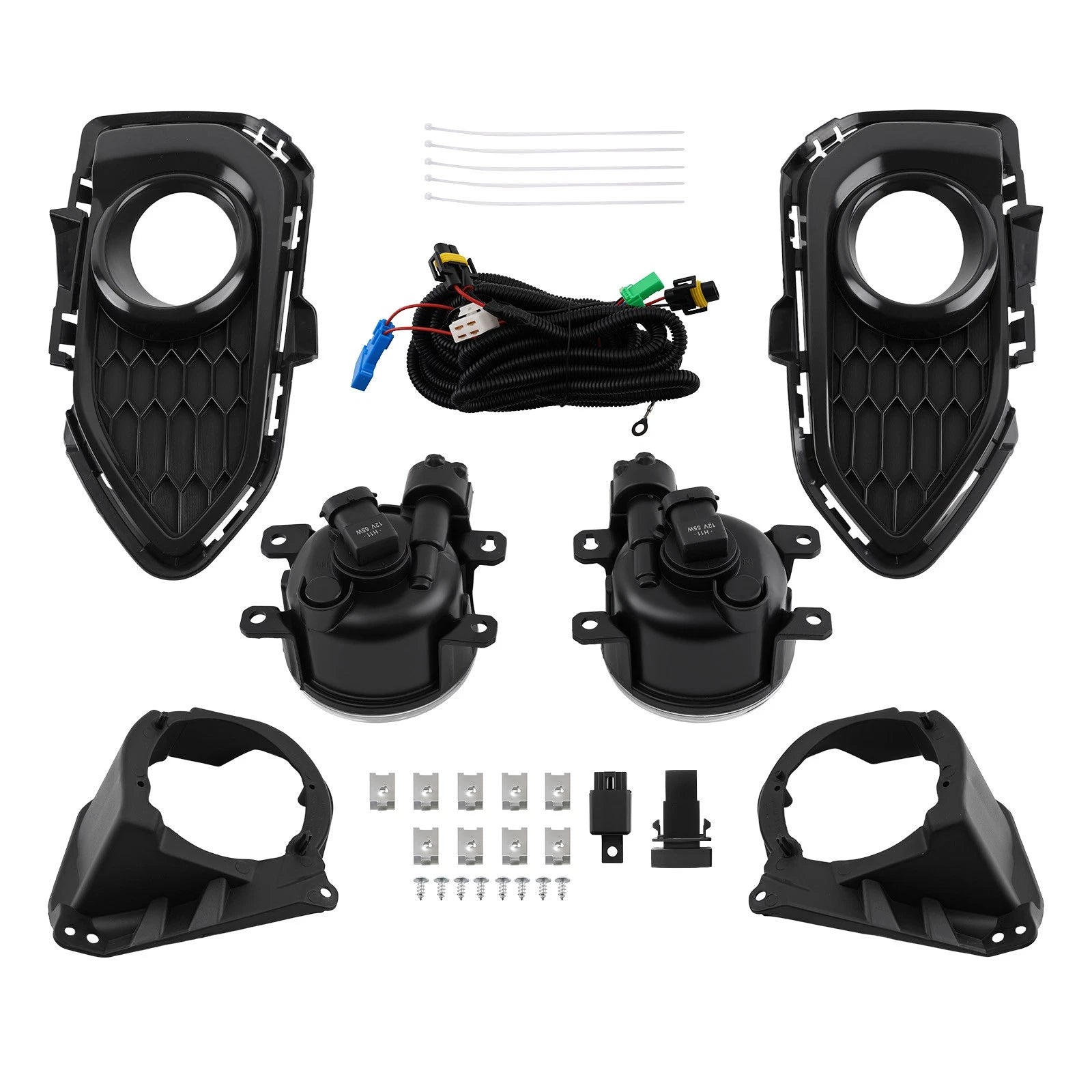 Pair Front Bumper Fog Lights for Honda Fit (2018–2020) W/Wiring Switch