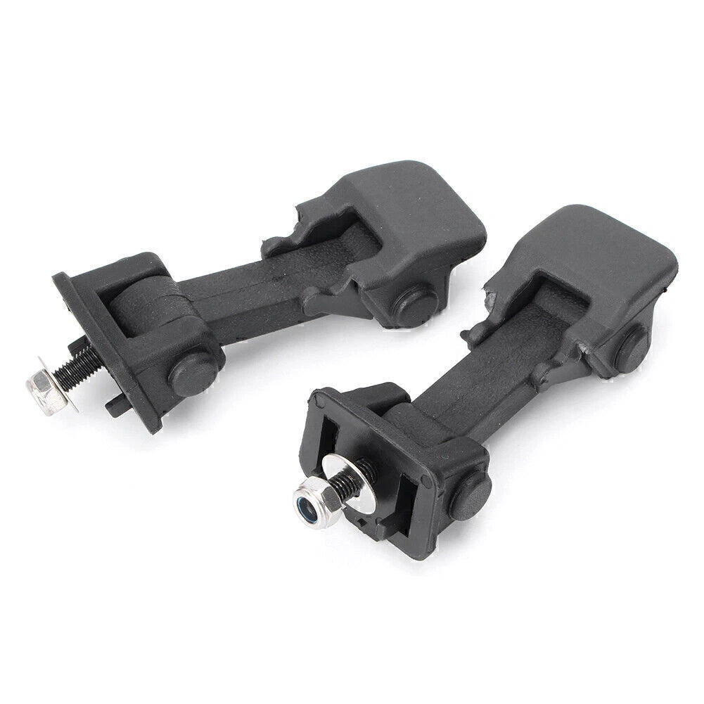 2X Hood Latch Lock Catch Mount Kit Matte Black for Jeep Wrangler JK (2007–2017)