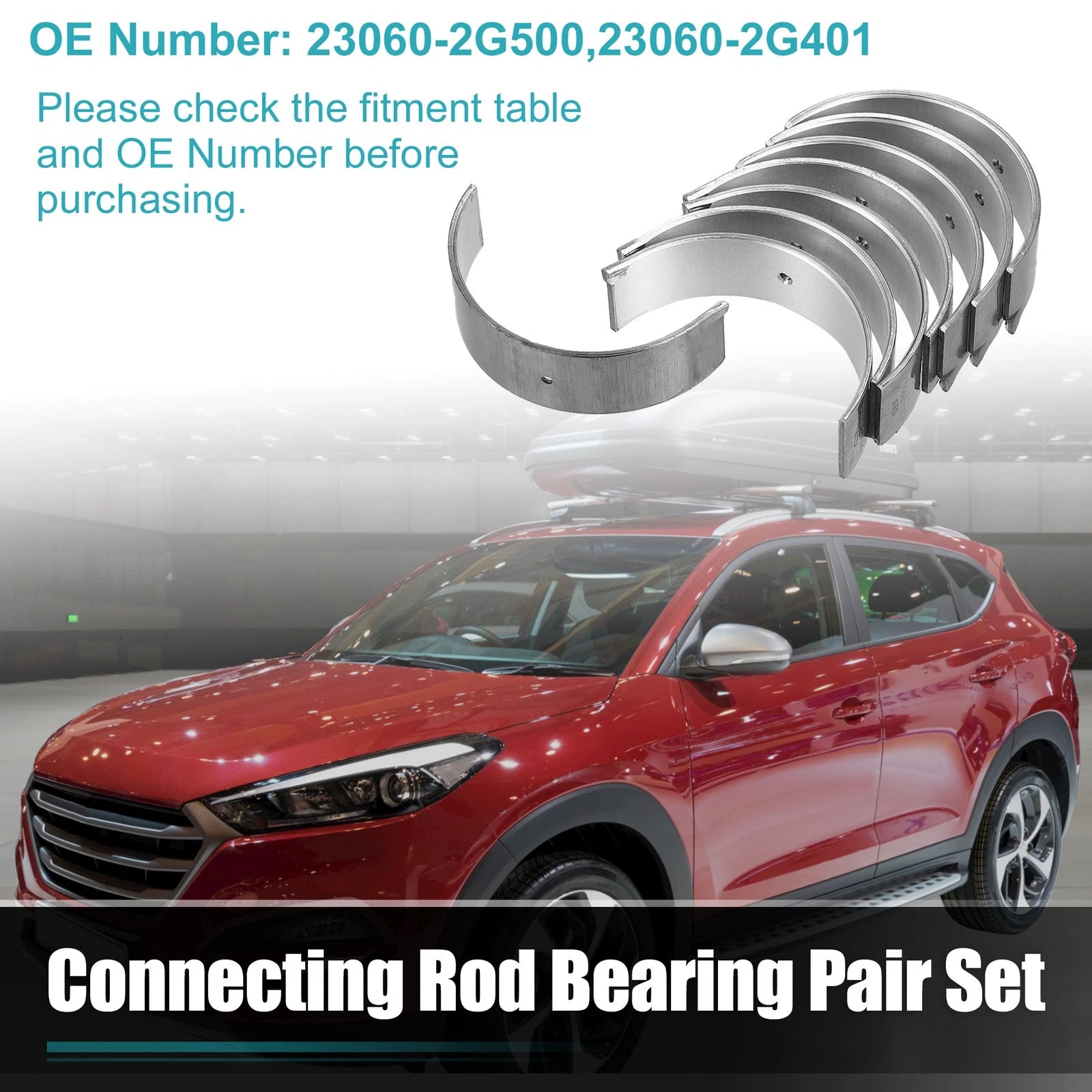 8 Pcs Connecting Rod Bearing for Hyundai Santa Fe Tucson (2012–2018) 23060-2G401
