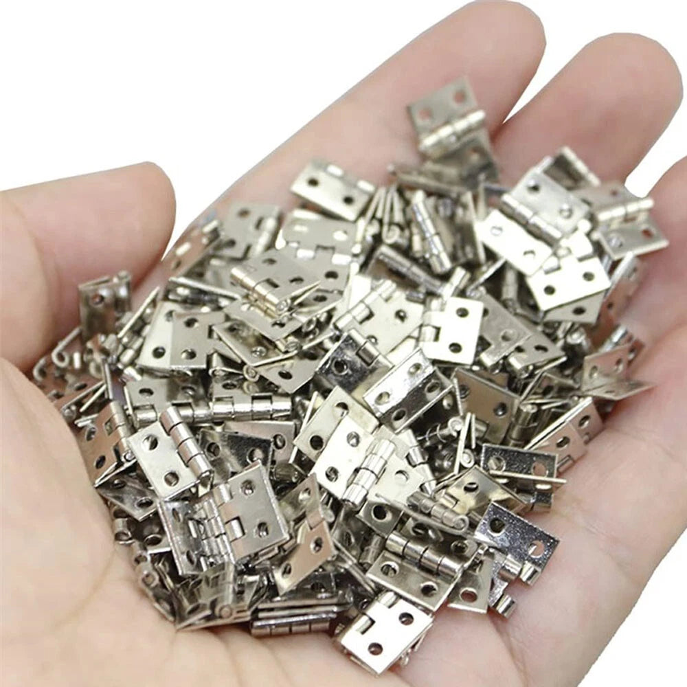 100pc Mini Metal Hinges for Craft Door Wooden Box (8x10mm)
