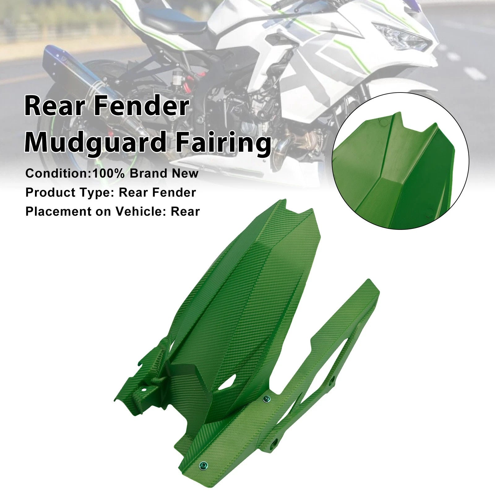 Rear Fender Mudguard for Kawasaki ZX-25R ZX-4R ZX-4RR (2020–2025) Green