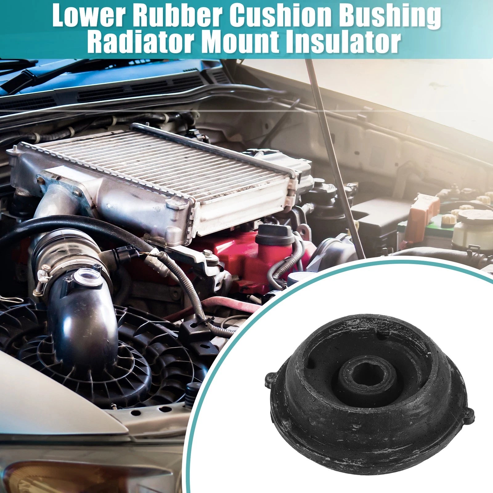 2X Rubber Lower Radiator Mount Insulator for Hyundai Santa Fe (2021–2023)