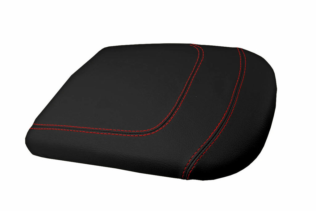 Leather Console Lid Armrest Cover for Ford F150 Lariat (1997–2003) Red Stitch
