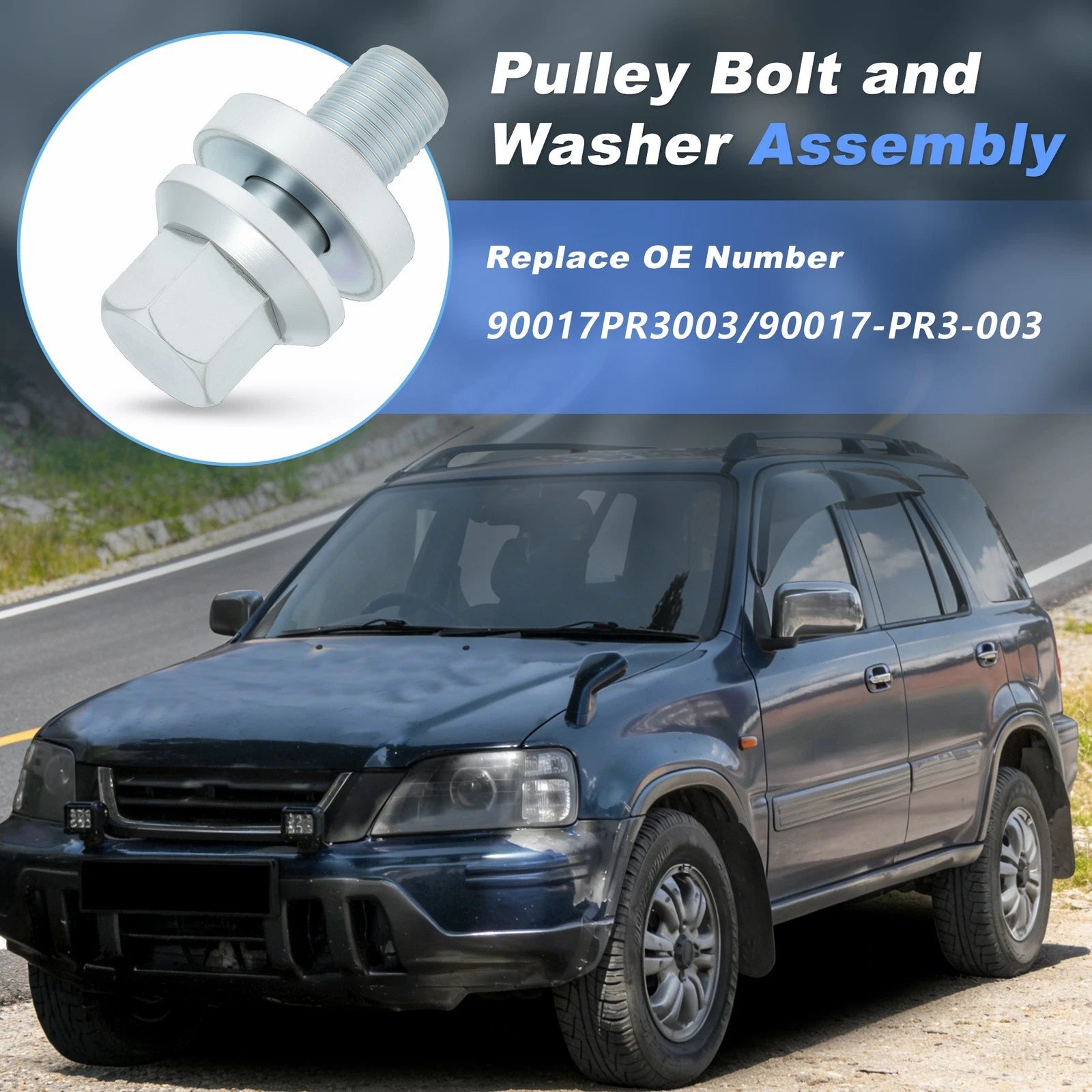 Crank Pulley Bolt 90017-PR3-003 for Honda CRV (1997–2001) Civic Si (1999–2000)