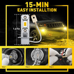 H3 LED Fog Light Bulb Conversion Kit for Mini (2000–2023) - Yellow 3000K