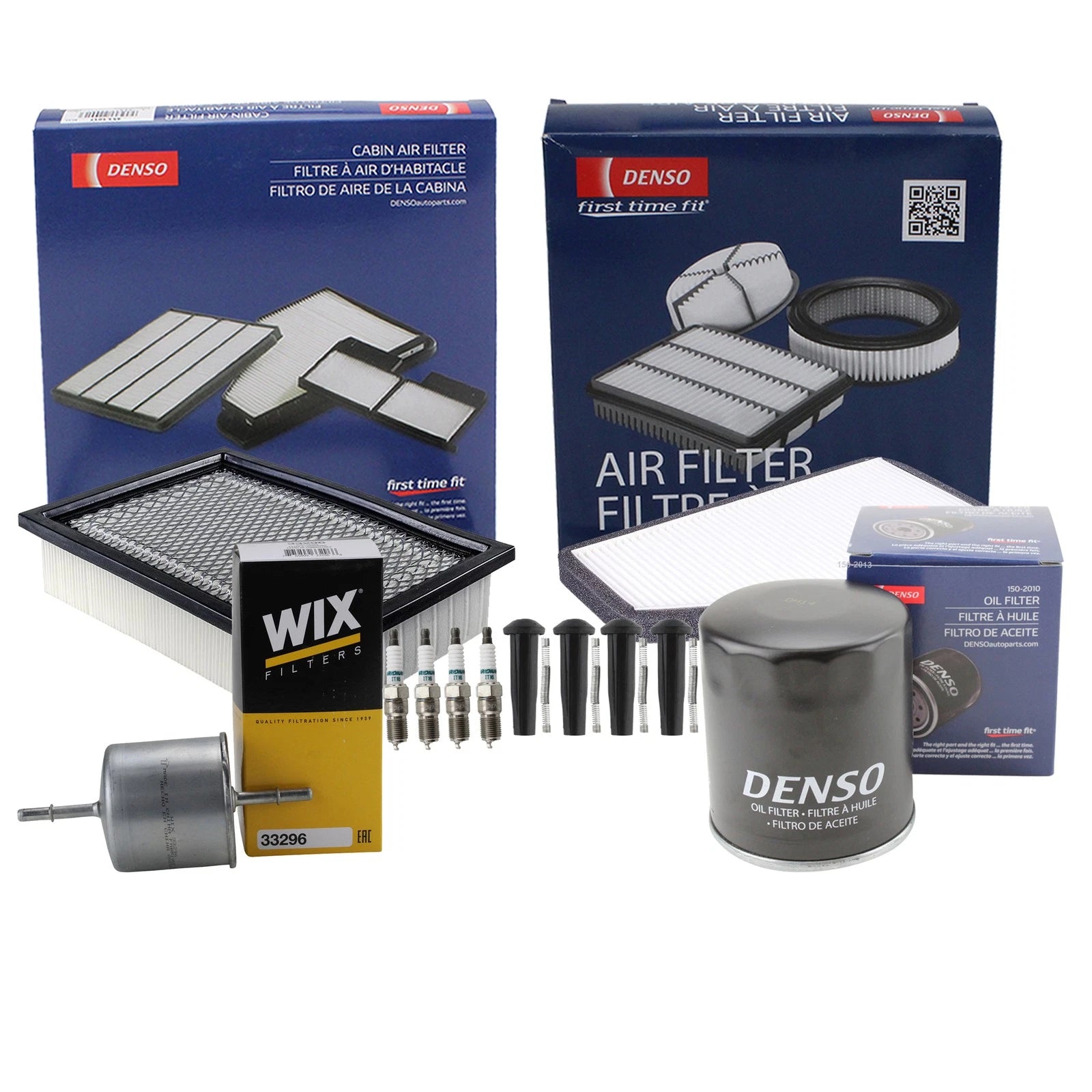 Set of 4 Denso Spark Plugs & Boots for Ford Escape Tribute Mariner (2001–2012)