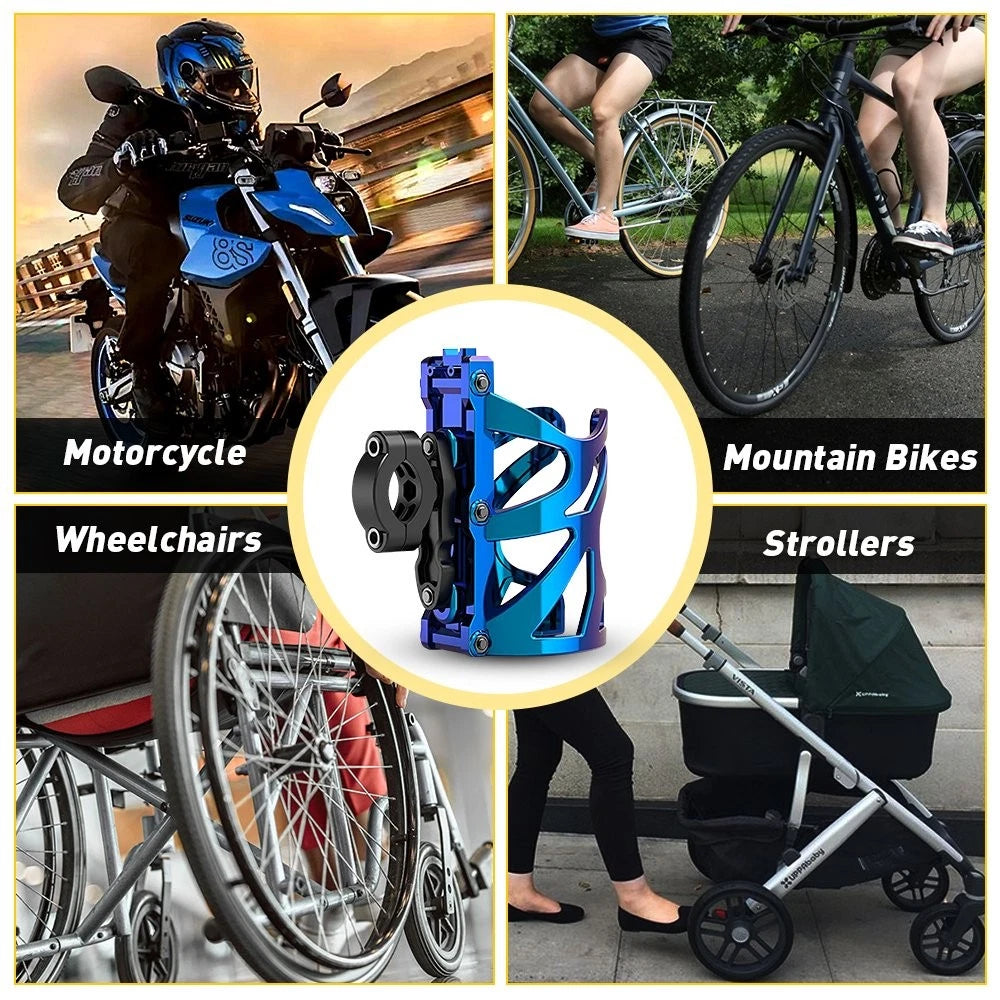 Cup Holder Mount for Strollers, Mountain Bikes, Wheelchairs