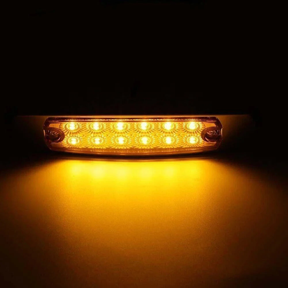 4 x Amber 12 LED Side Marker Lamps for Freightliner Truck Trailer Lights
