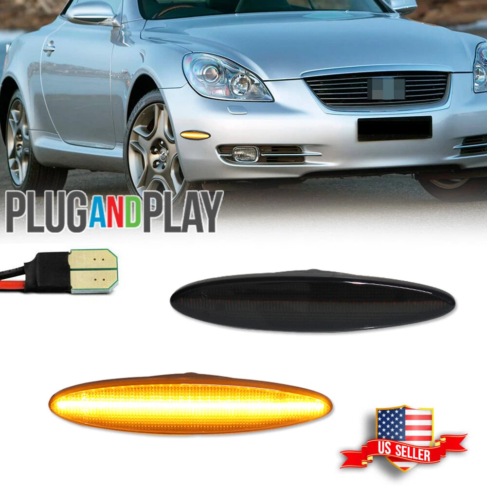 Smoked LED Bumper Side Marker Lights for Lexus SC430 (2002–2010)