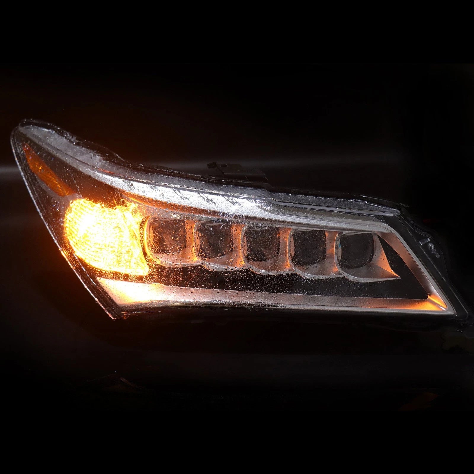Headlight Assembly for Acura MDX (2014–2016) Passenger Right Side LED Black Clear