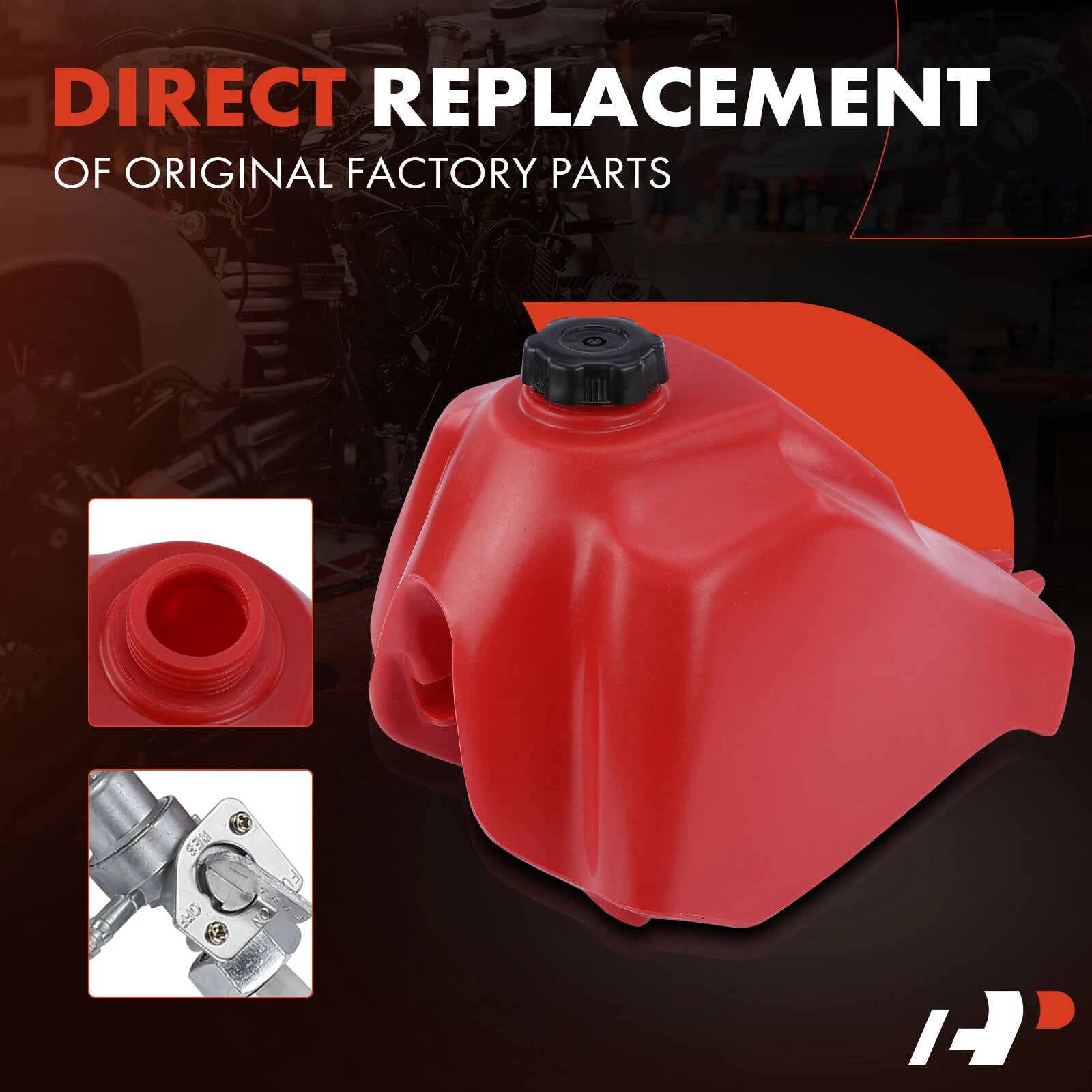 Fuel Tank with Cap & Petcock for Honda ATC185 (1980) ATC200 (1981–1983)