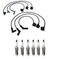 Denso 8mm Wire Set & 6 Iridium TT Spark Plugs for Ford Mazda 3.0L V6