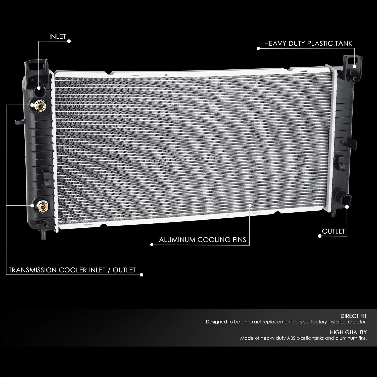 Aluminum Core Radiator for Silverado Sierra 1500/2500/3500 (1999–2007) DPI 2371