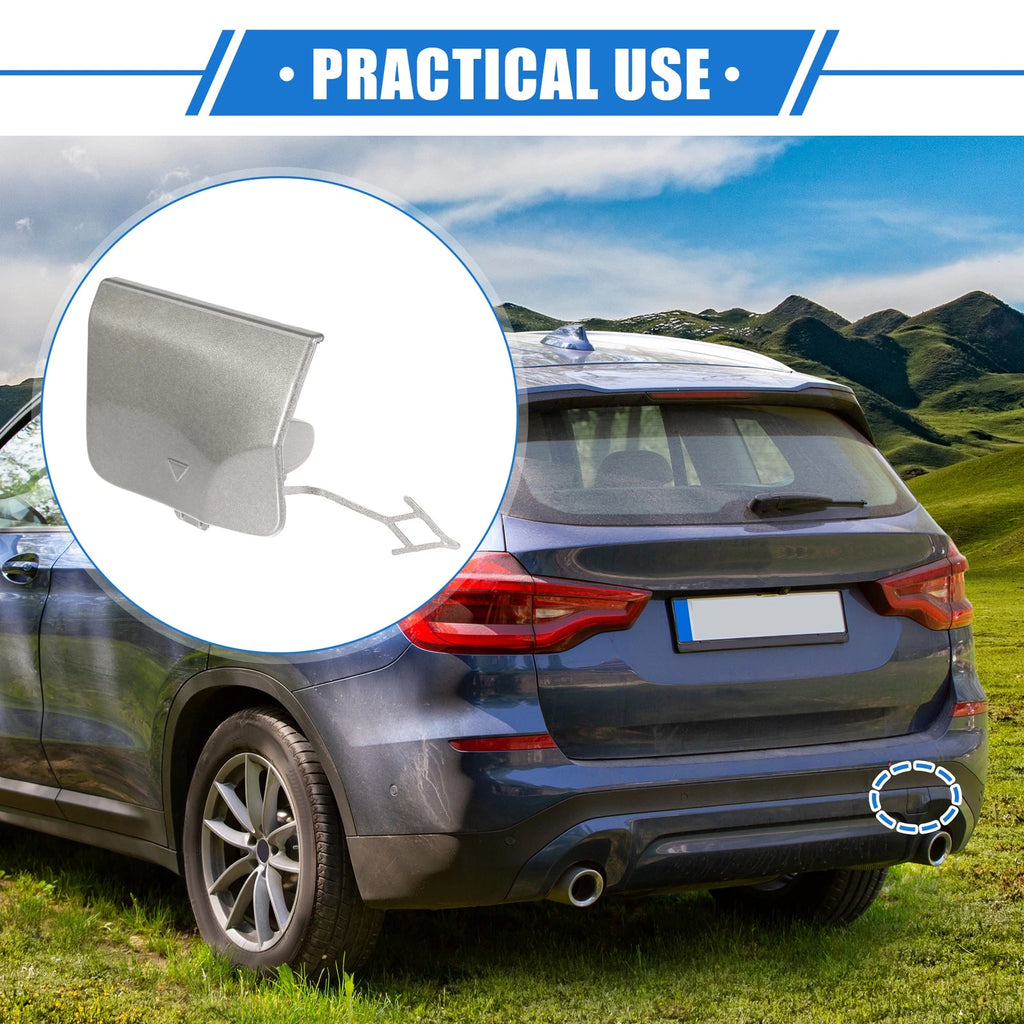 Tow Hook Eye Hole Cover Cap for BMW X3 G08 (2018–2020) Silver Right