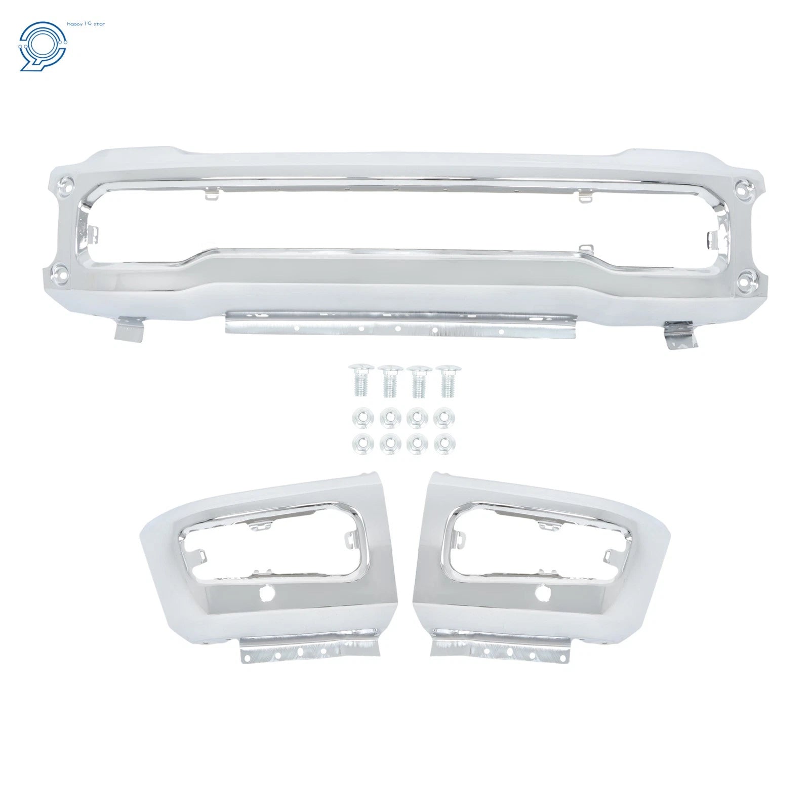 Front Bumper Face Bar Split Chrome for Ford F250 F350 (2023-2025)