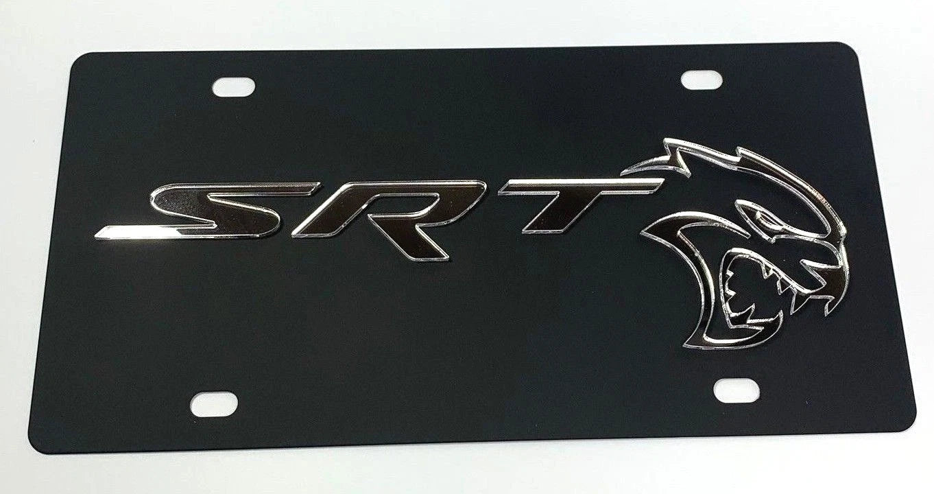 Matte Black License Plate Cover for Dodge Charger Challenger (2015–2023)