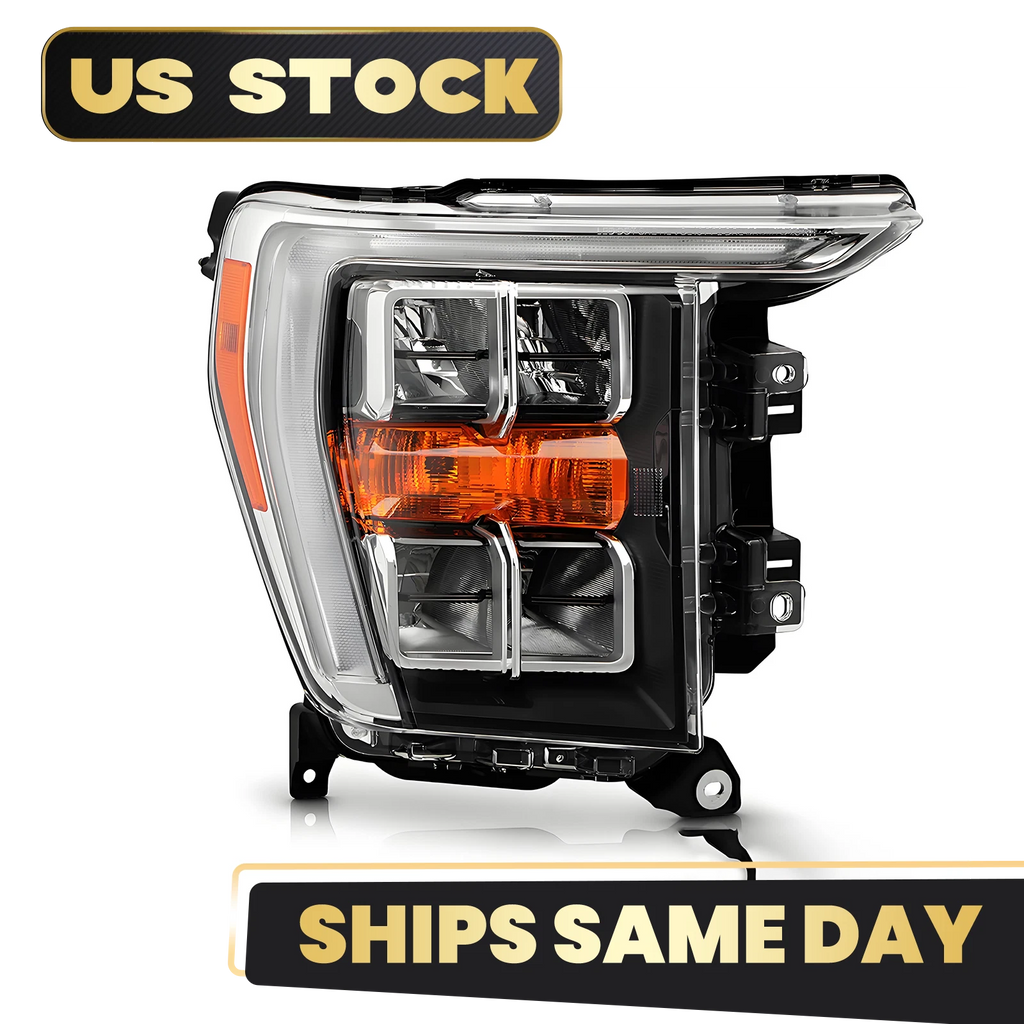 LED Headlight Chrome Bezel for Ford F-150 (2021–2023) Right Passenger Side