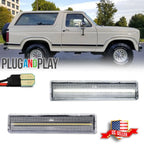 2X White LED Side Marker Light for Ford Bronco F150 F250 F350 (1980–1986)