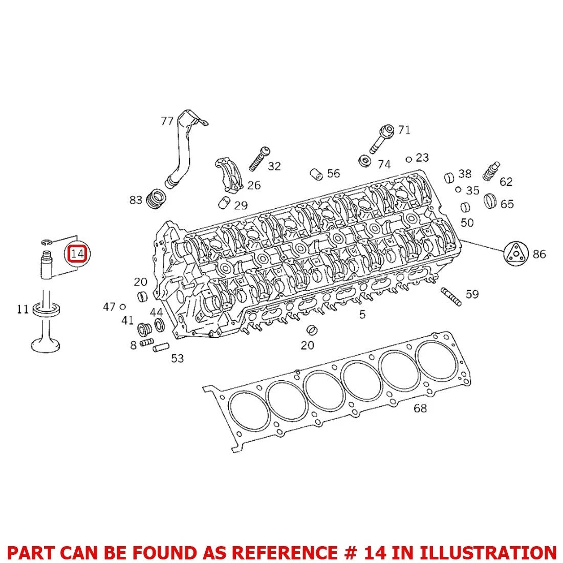 Genuine OEM Engine Valve Guide 1110531129 for Mercedes-Benz