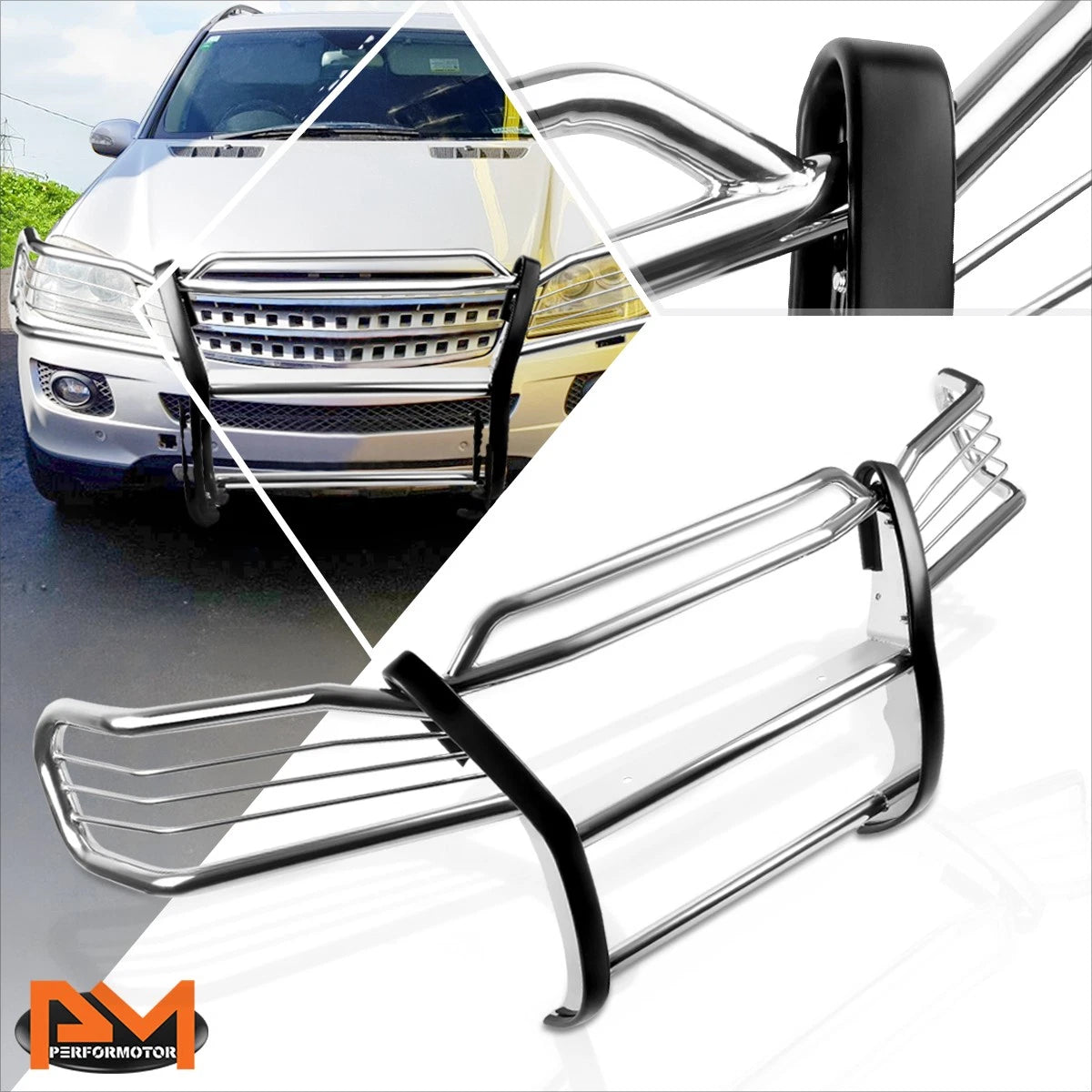 Front Bumper Brush Grill Guard Protector Chrome for Mercedes ML-Class (1998–2005)