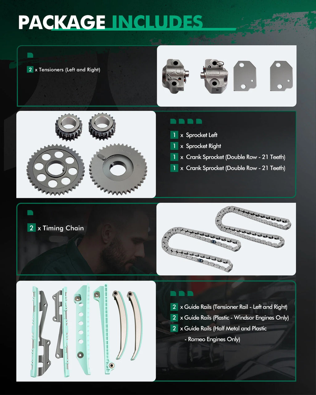 Timing Chain Kit for Ford Crown Victoria F-150 4.6L V8 (1997–2004)