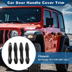 Car Door Handle Cover Trim for Honda CR-V (2007–2011) Carbon Fiber Black
