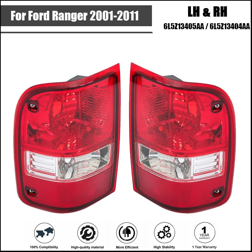 Set of Chrome Tail Lights for Ford Ranger (2001–2011)