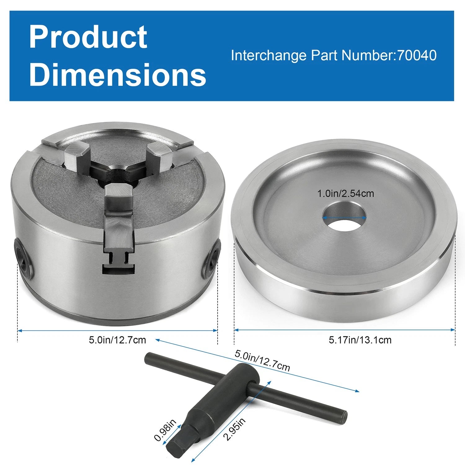 3 Piece Quick Chuck Adapter Set for Ammco 4000, 4100 (1" Arbor)