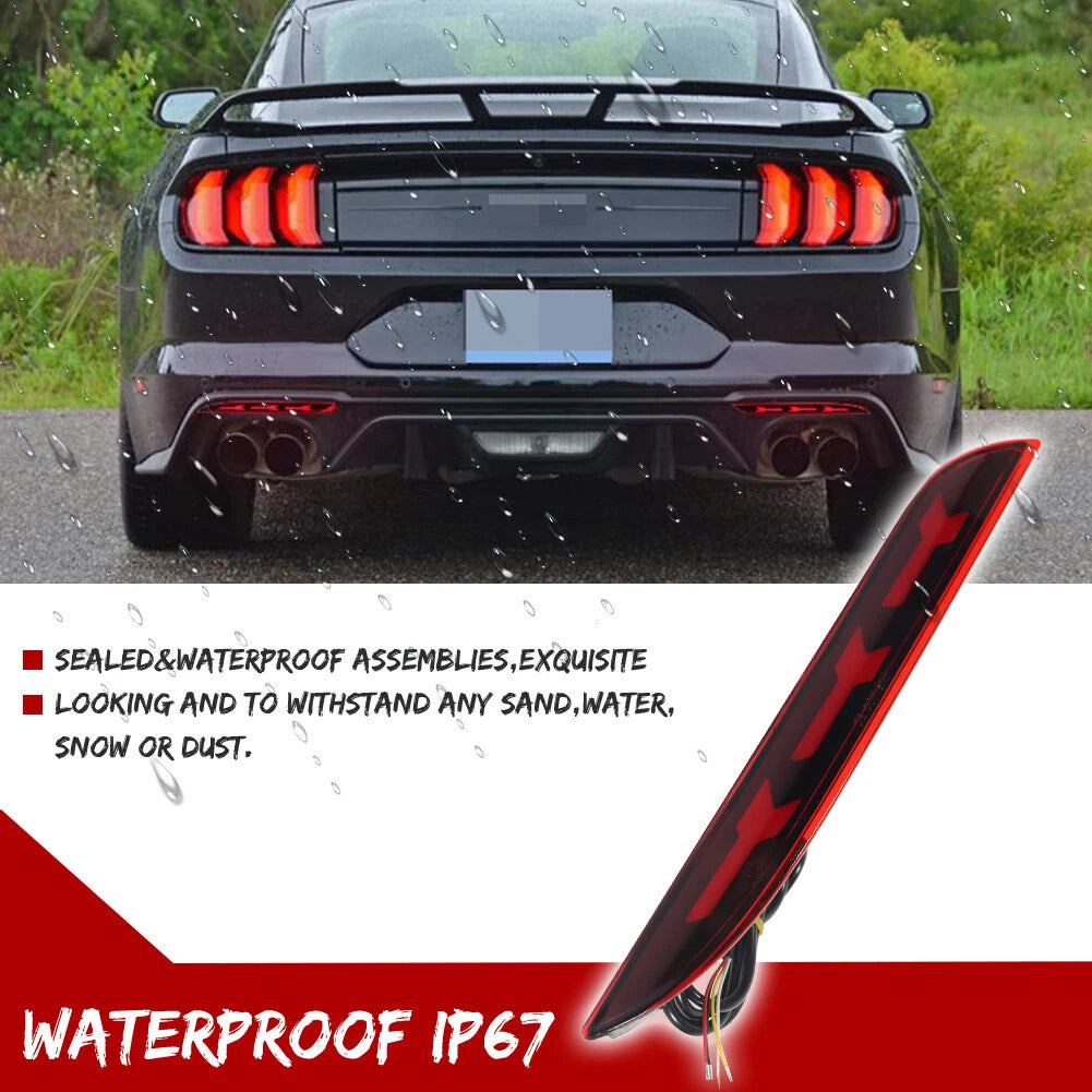Sequential LED Rear Bumper Reflector Lights for Ford Mustang (2015–2017)