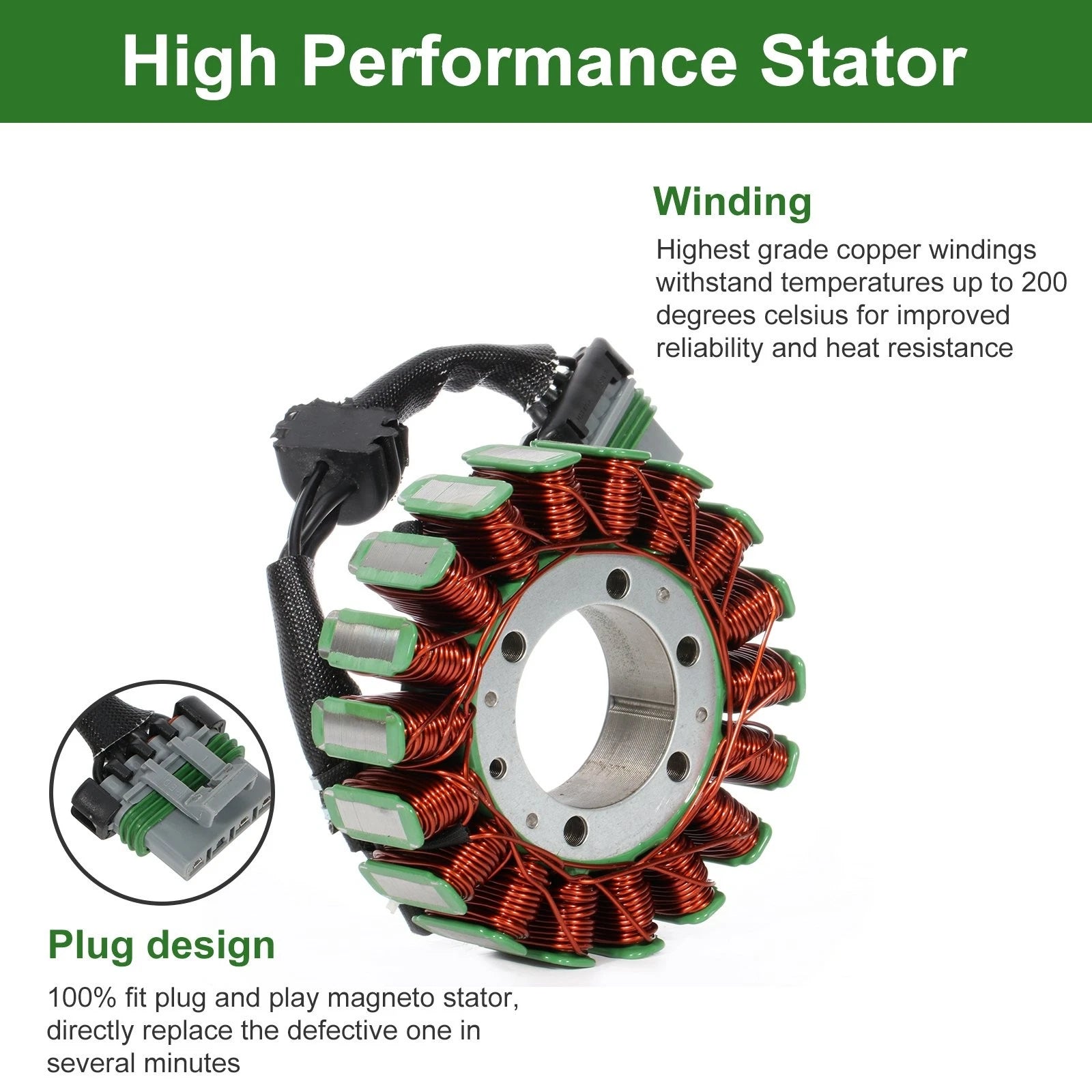 Stator for Polaris Ranger RZR 4, RZR, Sportsman 700, 800 (2006–2017)