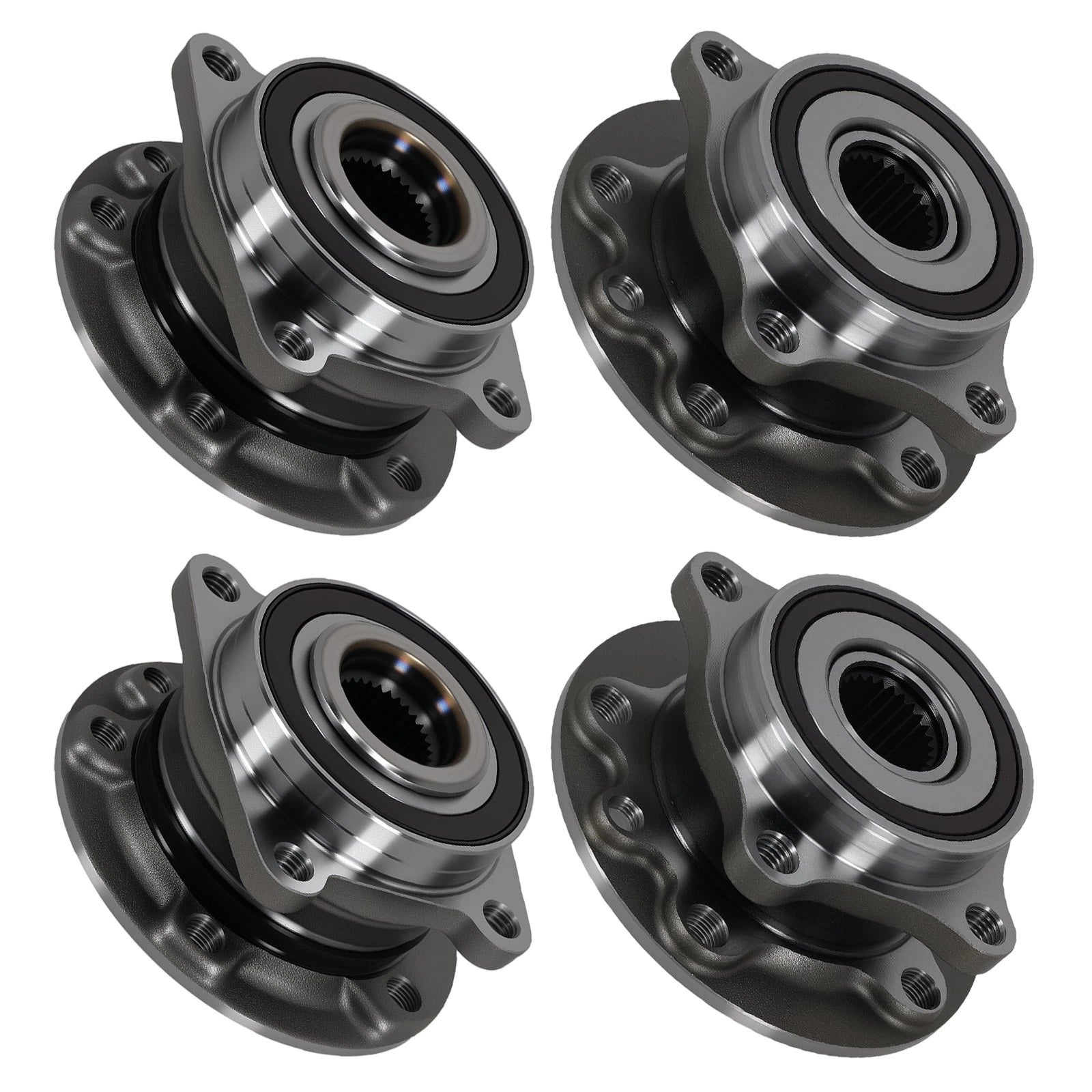 Set of 2 Front Rear Wheel Hub Bearing Assemblies for Chrysler 200 AWD (2015–2017)