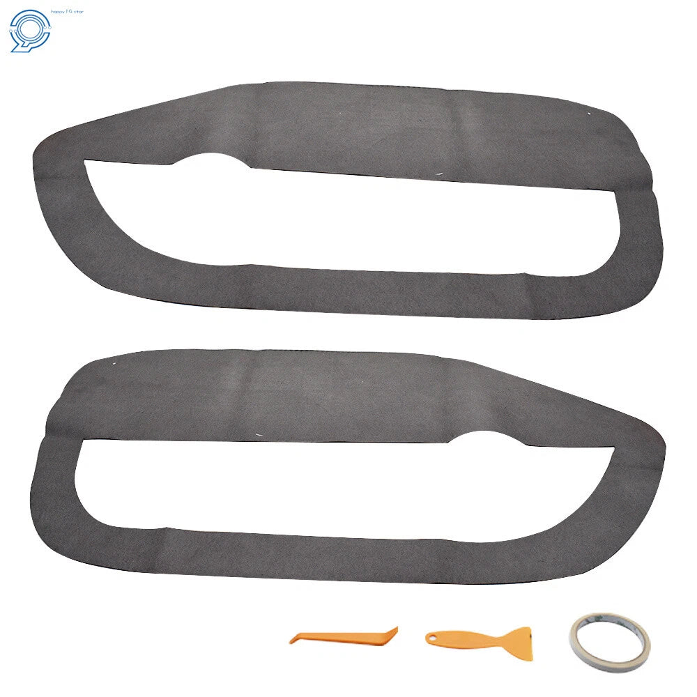 Set of 2 Black Leather Door Panel Inserts for Ford Mustang (2005-2009)