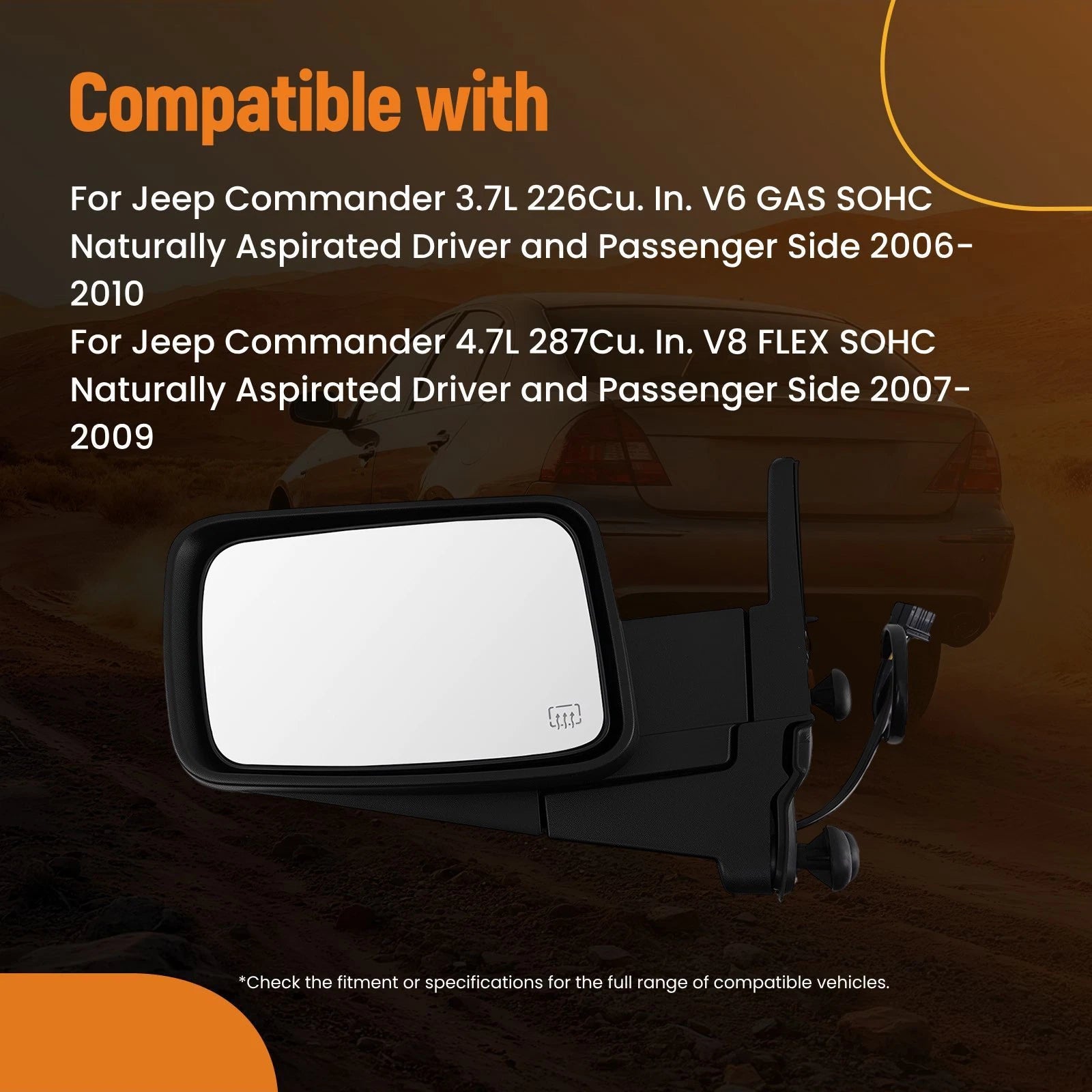 Heated Power Side Mirror for Jeep Commander (2006-2010)
