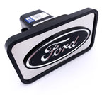 Tow Hitch Cover ABS Mirrored with Black Ford Oval Logo for 2" Receivers (Ford)