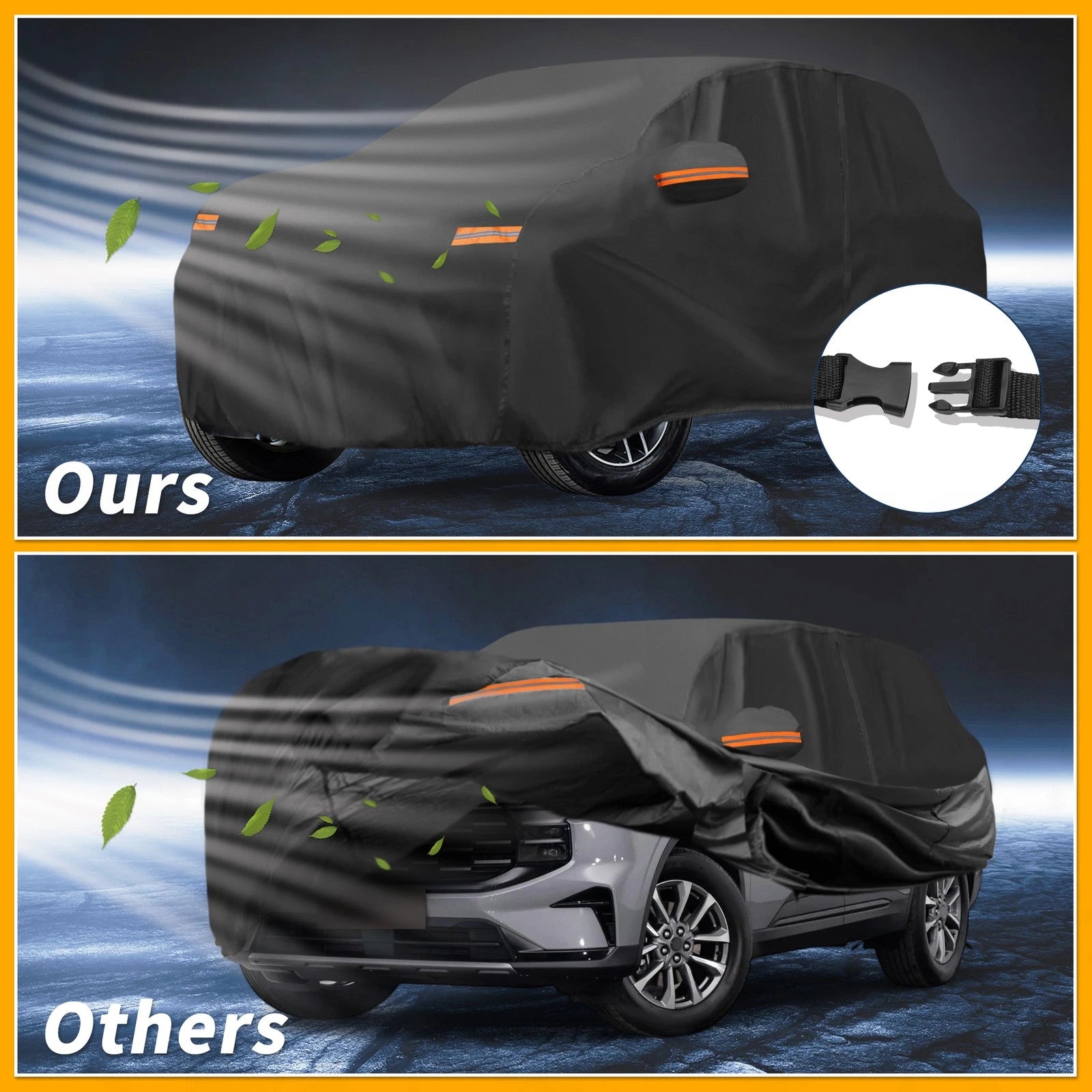 Car Cover Waterproof All Weather for Ford Edge (2015–2023) 190T-PU Zipper