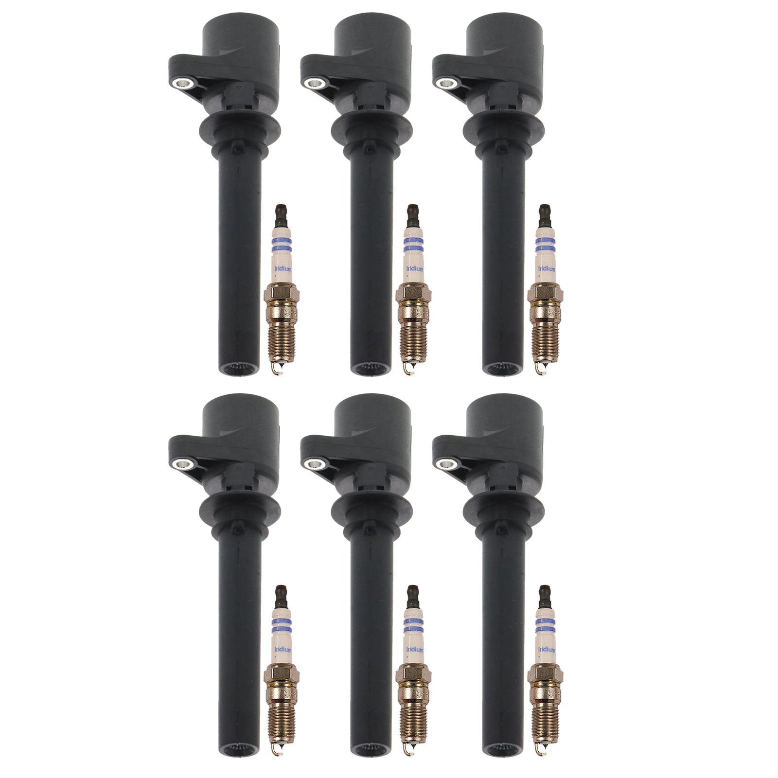 Set of 6 Ignition Coils & 6 Iridium Spark Plugs for Ford Mazda Mercury V6