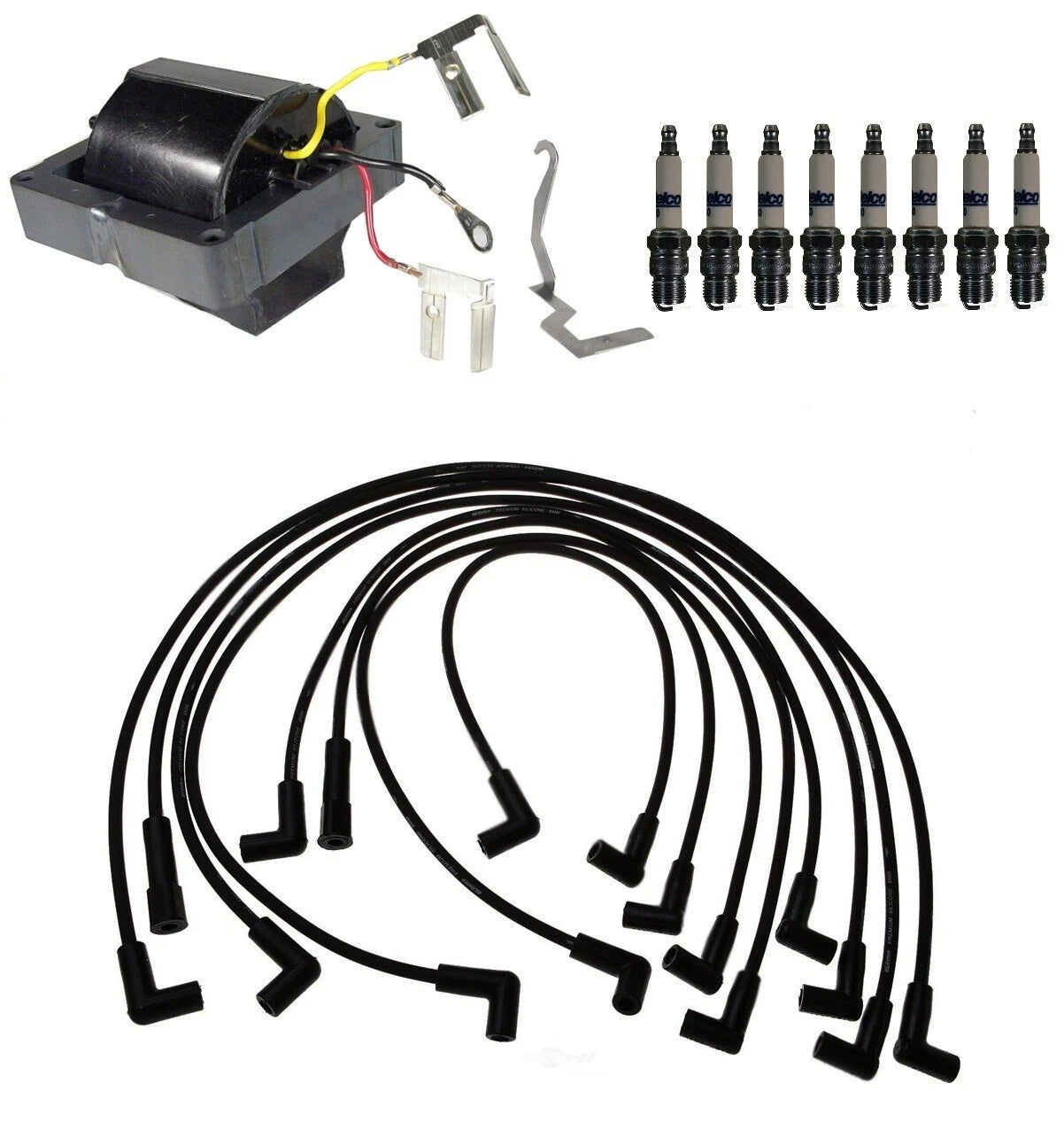 Ignition Wires & Spark Plugs Kit for Chevrolet C20 Suburban (1973–1991)