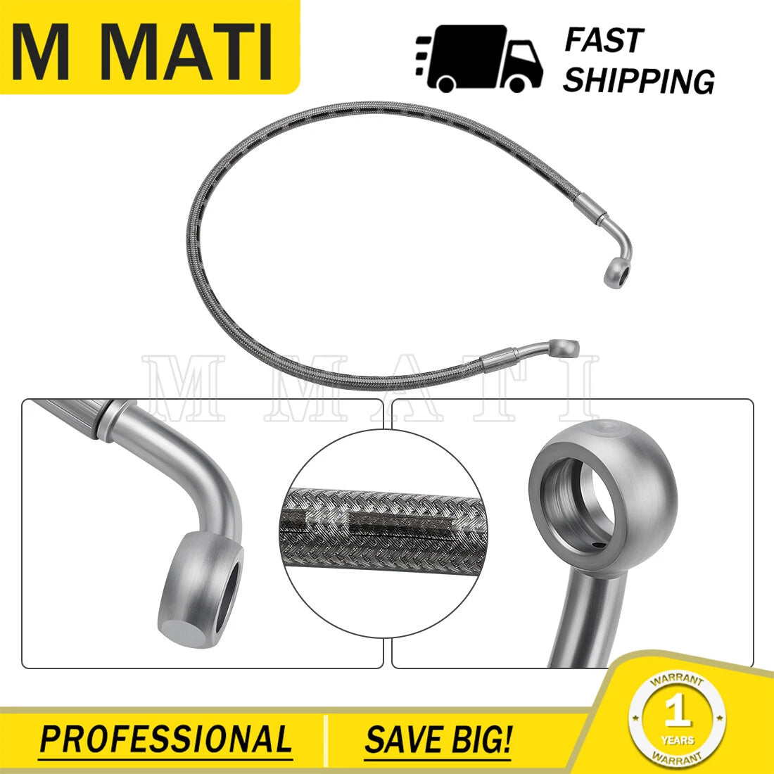 Front Left Brake Hose Line for Polaris Ranger 500 2012–2022, Ranger 570 2015–2021