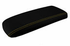Console Lid Armrest Cover for Ford Explorer (1995–2001) Carbon Fiber Yellow Stitch