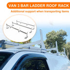 3 Bar Steel Ladder Roof Rack for Chevy Express (1996–2023) 800LB Capacity