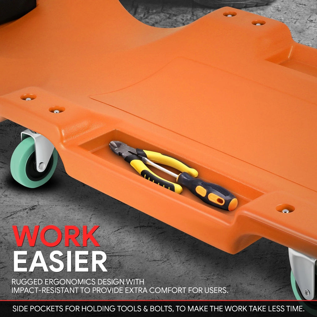 40" Ergonomic HDPE Automotive Creeper for Universal Use (200Lbs Capacity)