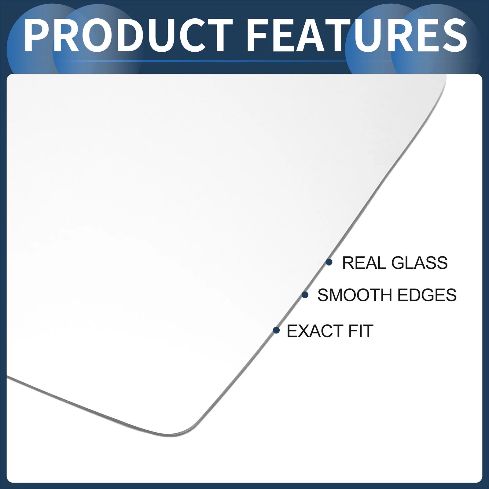 Left Side Heated White Mirror Glass for Volkswagen Touareg (2018–2022)