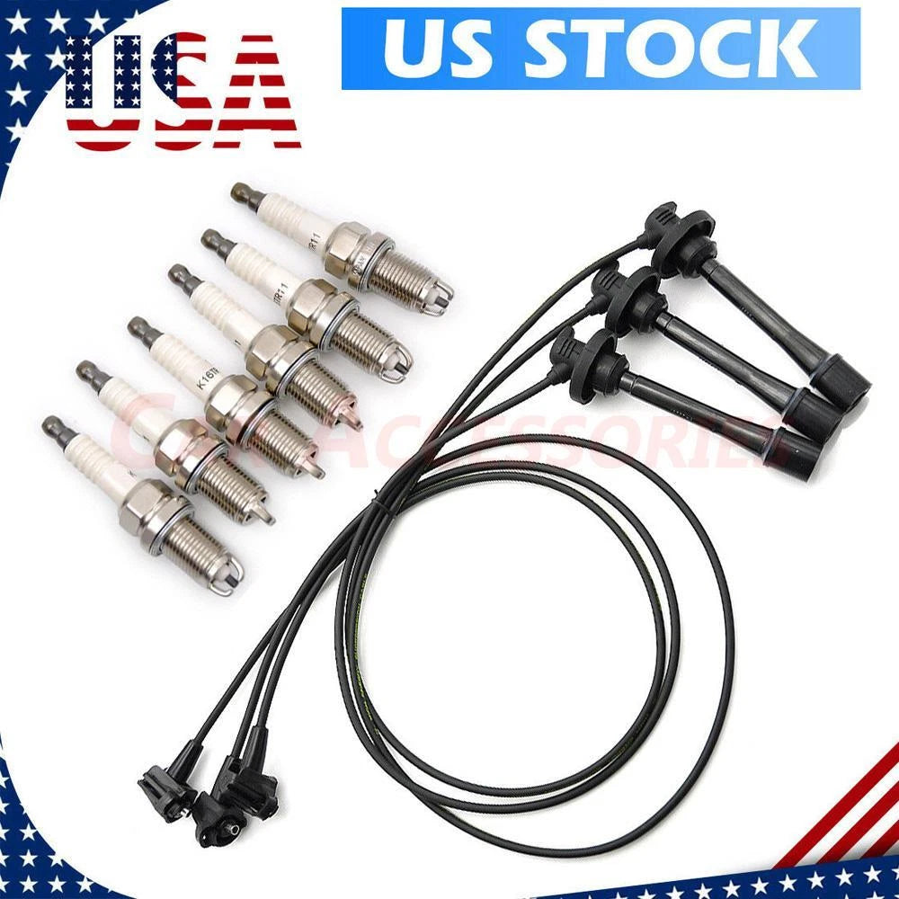 Set of 4 Spark Plugs & Ignition Wires for Toyota 4Runner Tacoma (K16TR11, TE66)