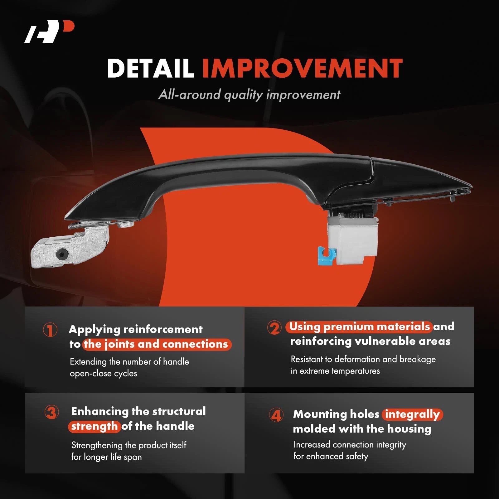 2X Rear Exterior Door Handle for Honda CR-V (2007–2011)