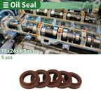 Set of 5 Oil Seal Rotary Shaft Seal FKM Rubber 16x24x4.5mm