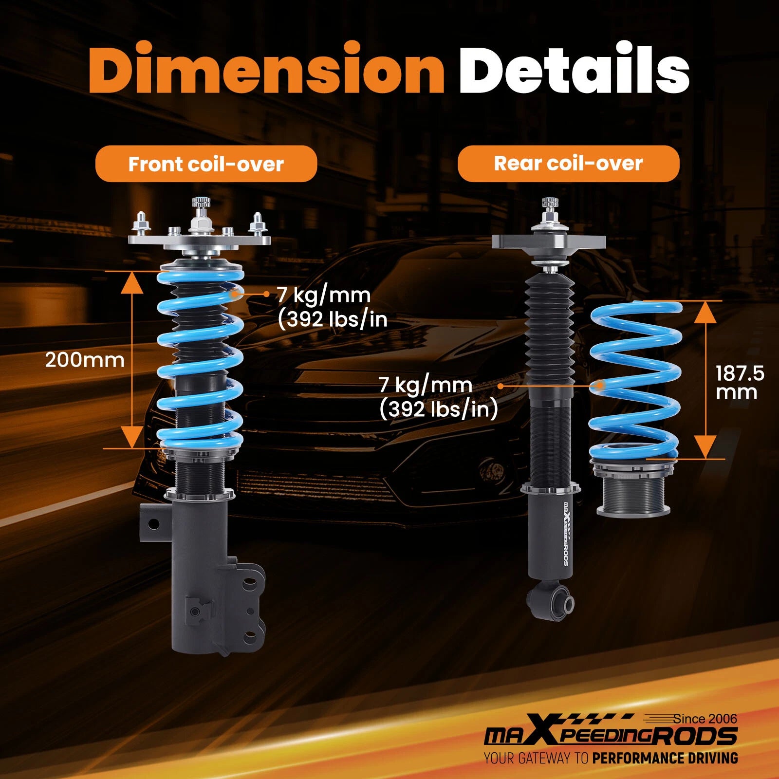 24 Way Adjustable Coilovers Suspension Kit for Hyundai Genesis Coupe (2010-2016)