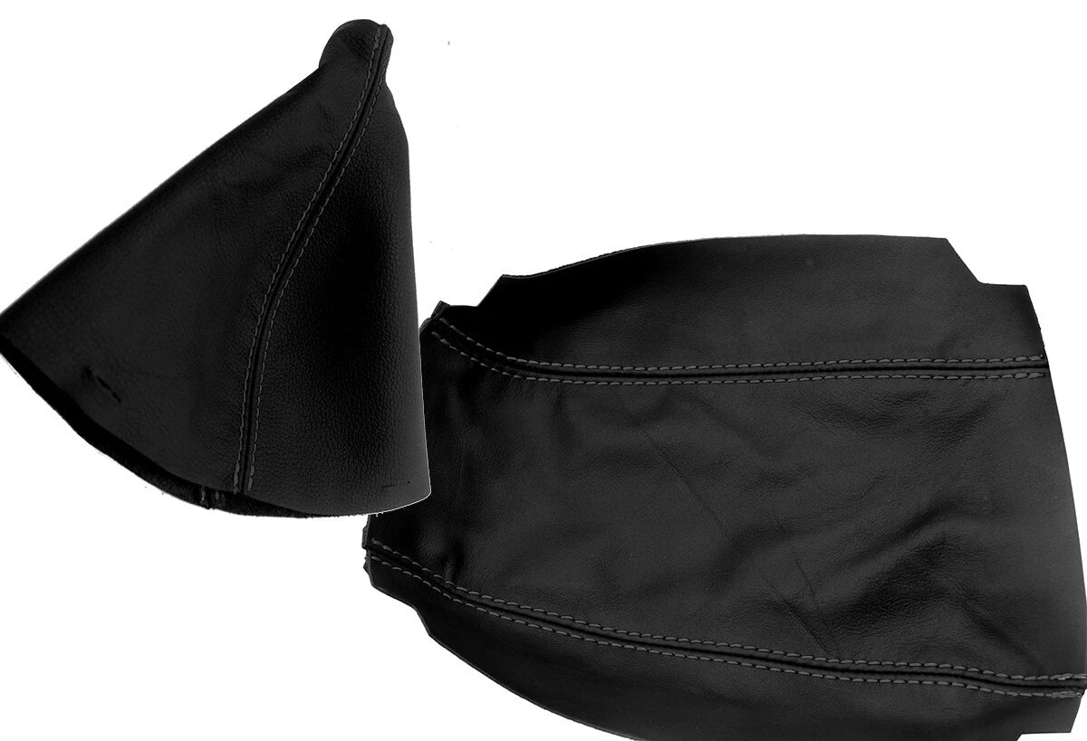 Console Lid & Manual Shift Boot Set for Nissan Silvia (1989–1993) Black Leather