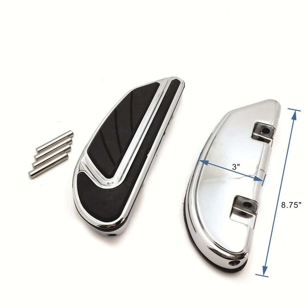 Chrome Airflow Footboard Kit for Harley Softail (2000–2017), Touring (1986–2017)