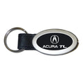 Black Leather Oval Keychain - Officially Licensed for Acura TL